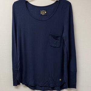 Lilly Pulitzer Kerah Long Sleeve Lounge Tee Midnight Blue Size Small